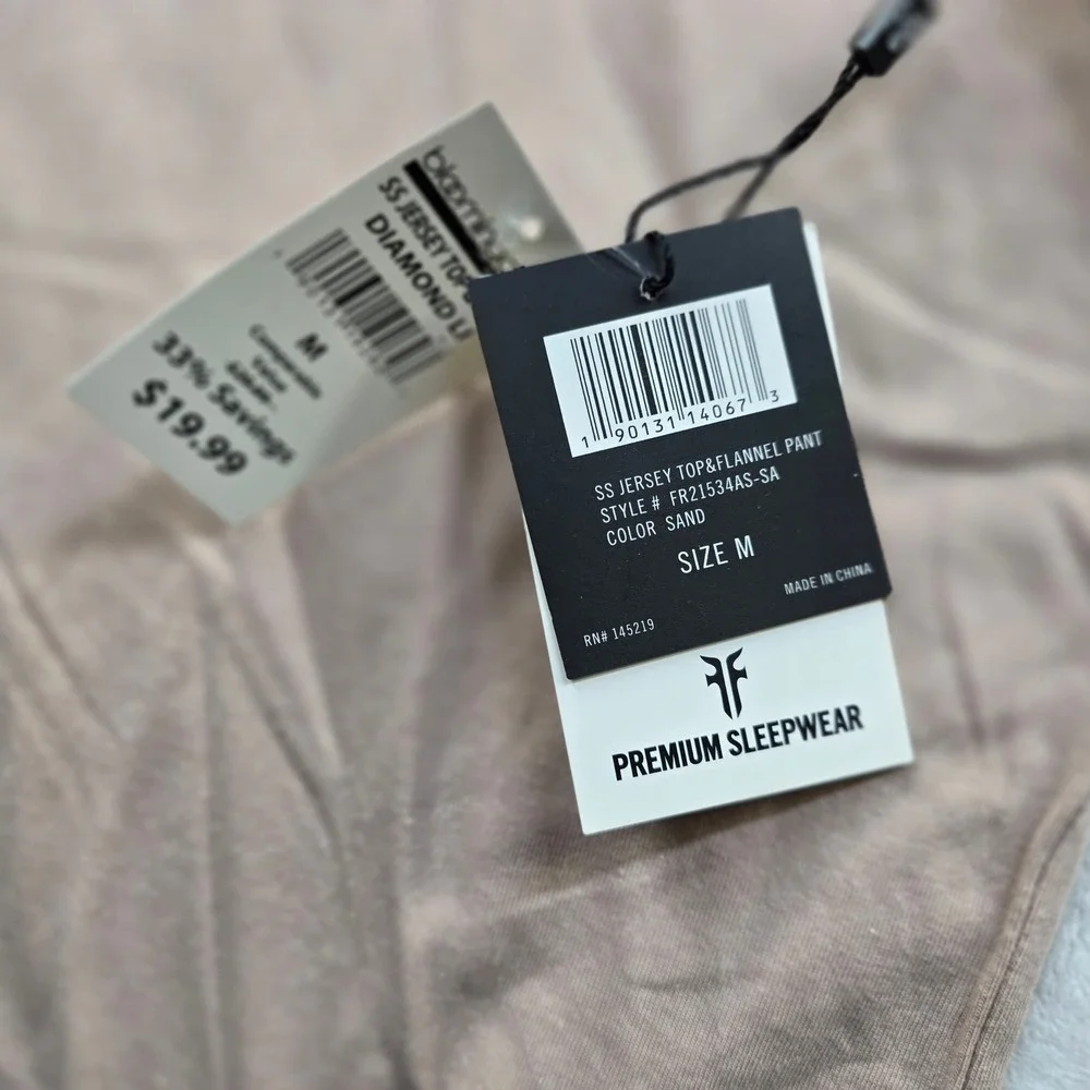 Frye‎ Sleepwear Shirt Mens Medium Sand Tan Jersey Stretch Premium Pajama Top NEW